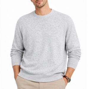 CHRISTIAN LACROIX NWT Cashmere & Wool Blend Sweater Crewneck Grey Men's Large